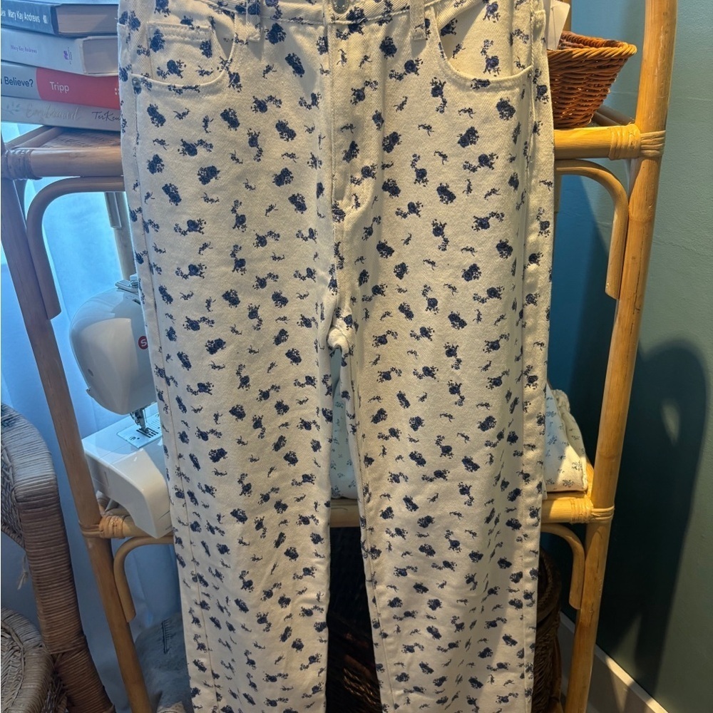 Momokrom‎ Floral Straight Leg Jeans - Picture 2 of 5